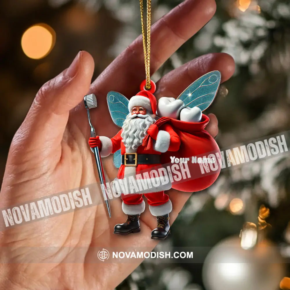 Custom Name Santa Dentist Ornament Christmas Gift