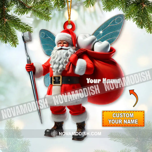 Custom Name Santa Dentist Ornament Christmas Gift