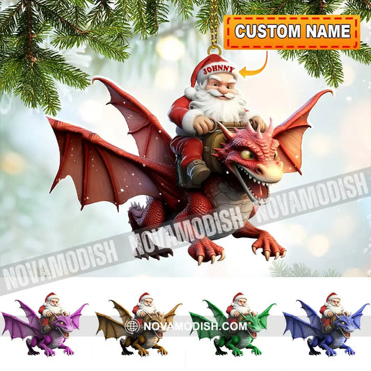 Custom Name Santa Dragon Ornament Christmas Gift For Lover