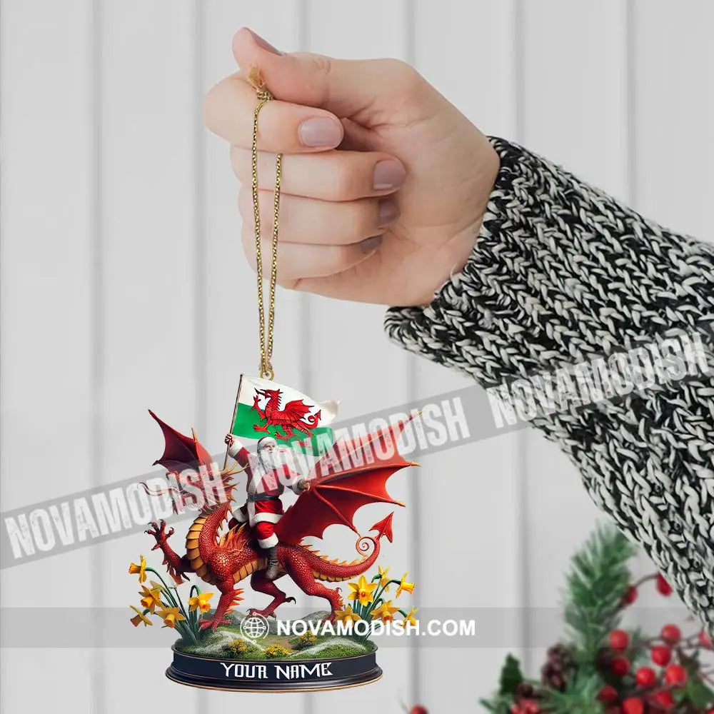 Custom Name Santa Dragon Ornament Christmas Gift For Lover