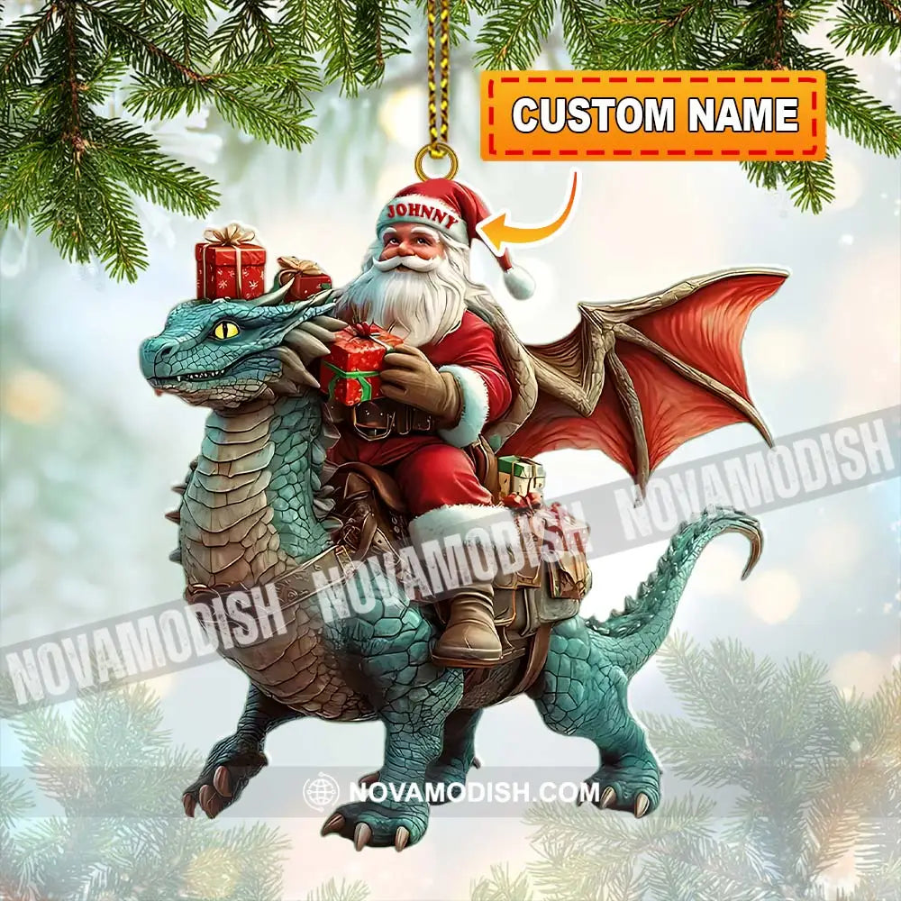 Custom Name Santa Dragon Ornament Christmas Gift For Lover