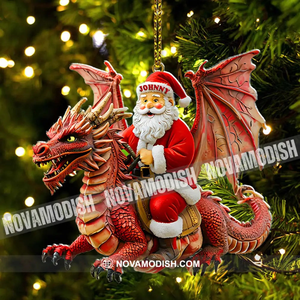 Custom Name Santa Dragon Ornament Christmas Gift For Lover