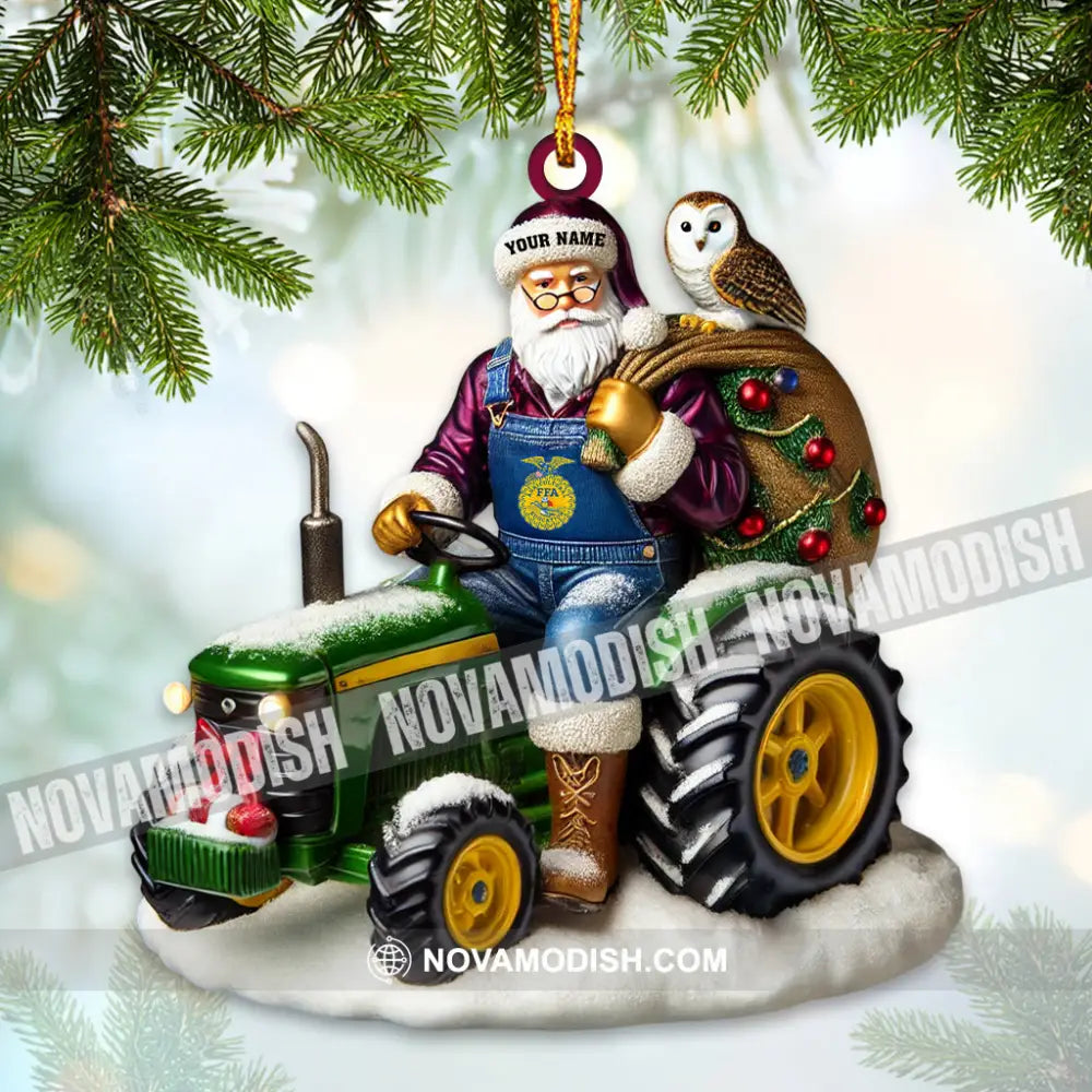 Custom Name Santa Ffa Ornament Christmas Gift Decoration 3.54’’ / 1