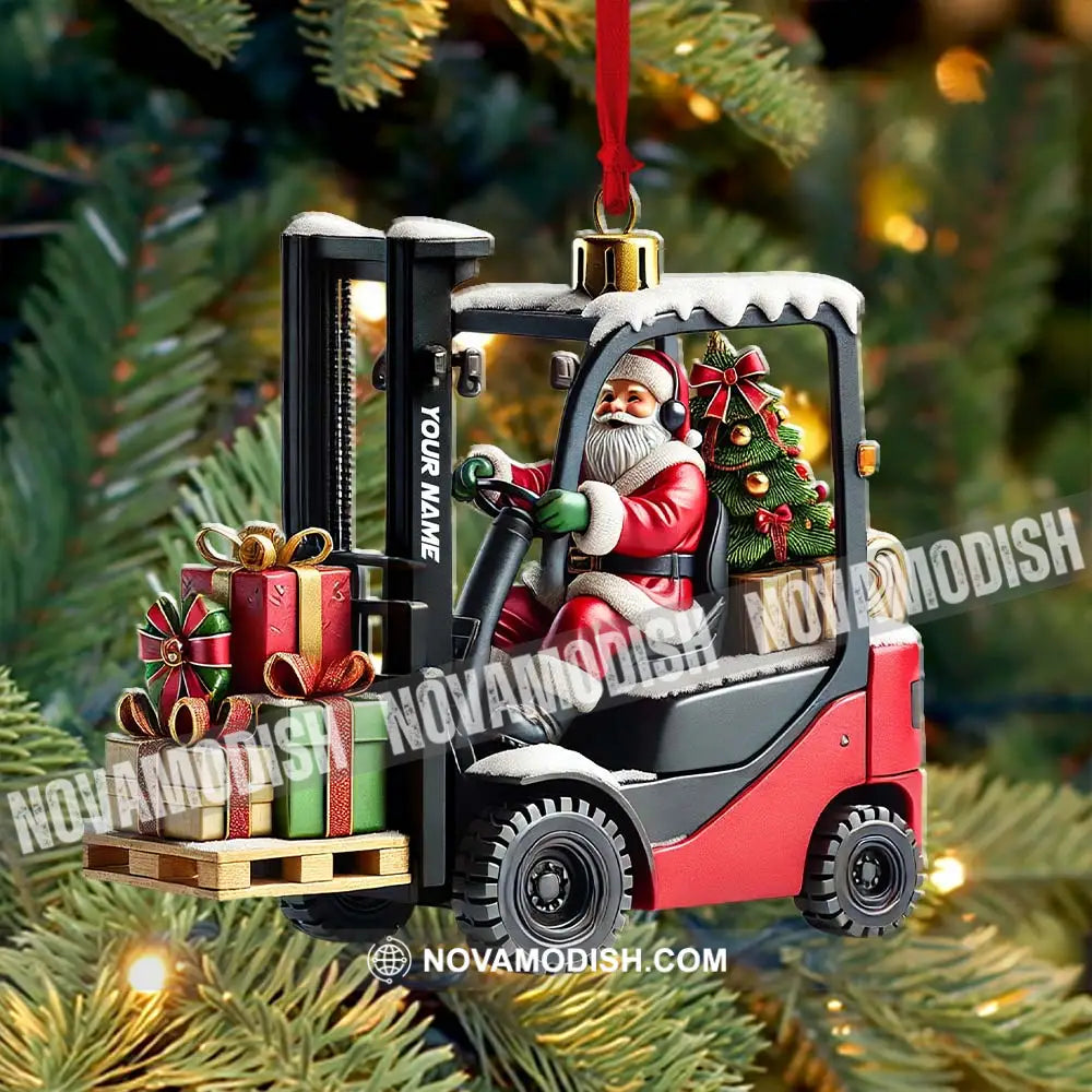 Custom Name Santa Truck Ornament Christmas Gift Decoration