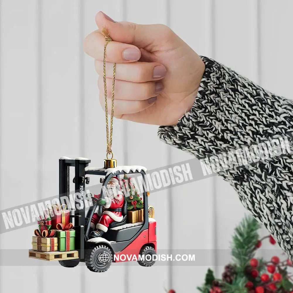 Custom Name Santa Truck Ornament Christmas Gift Decoration