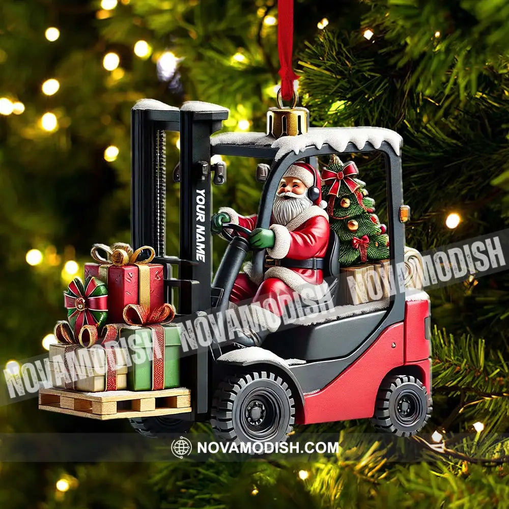 Custom Name Santa Truck Ornament Christmas Gift Decoration