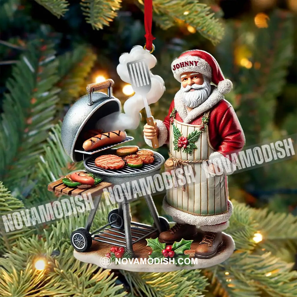 Custom Name Santa Grill Ornament Christmas Gift