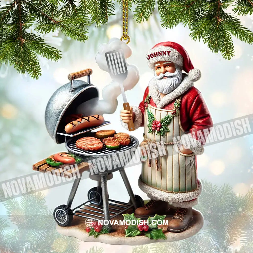 Custom Name Santa Grill Ornament Christmas Gift 3.54’’ / 1