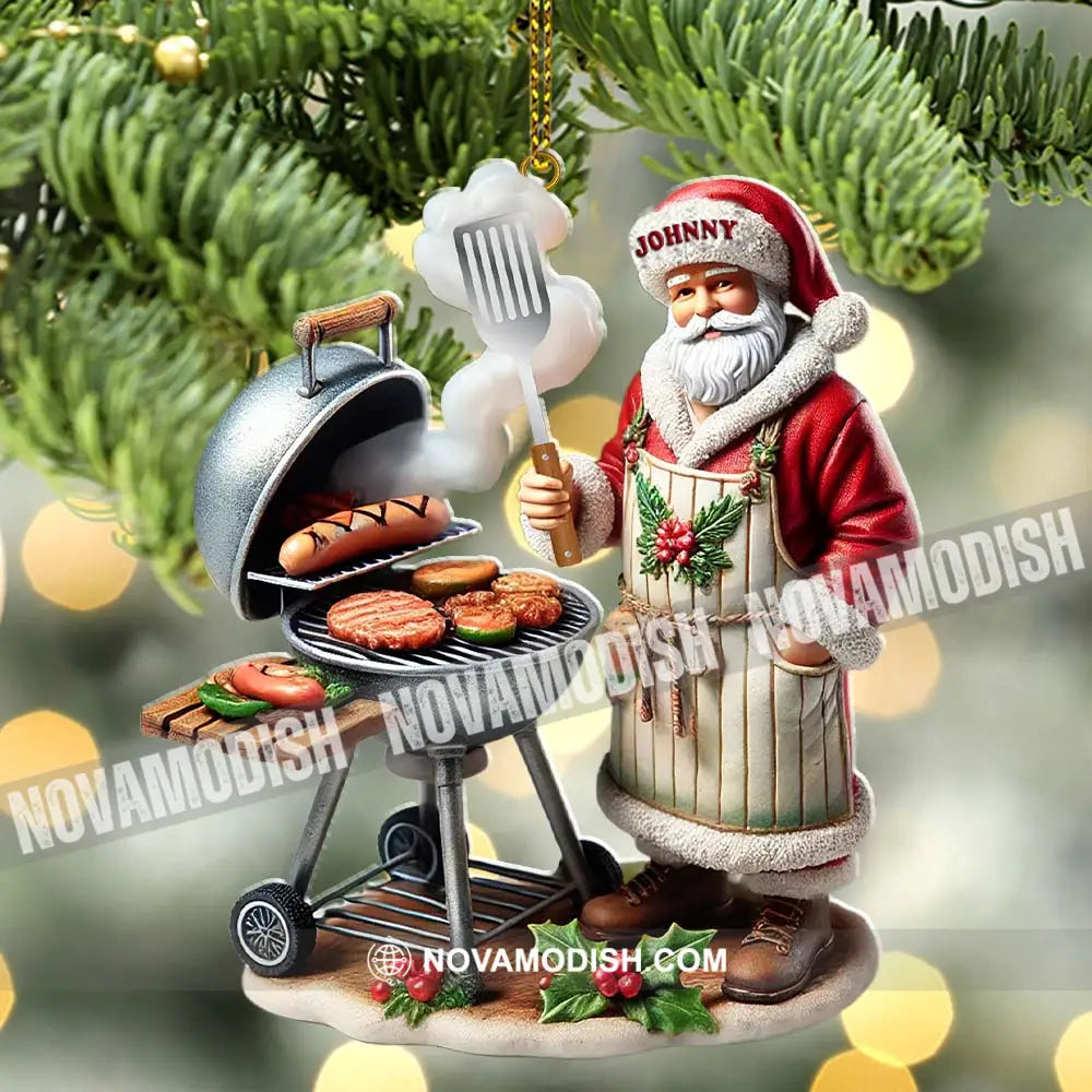 Custom Name Santa Grill Ornament Christmas Gift