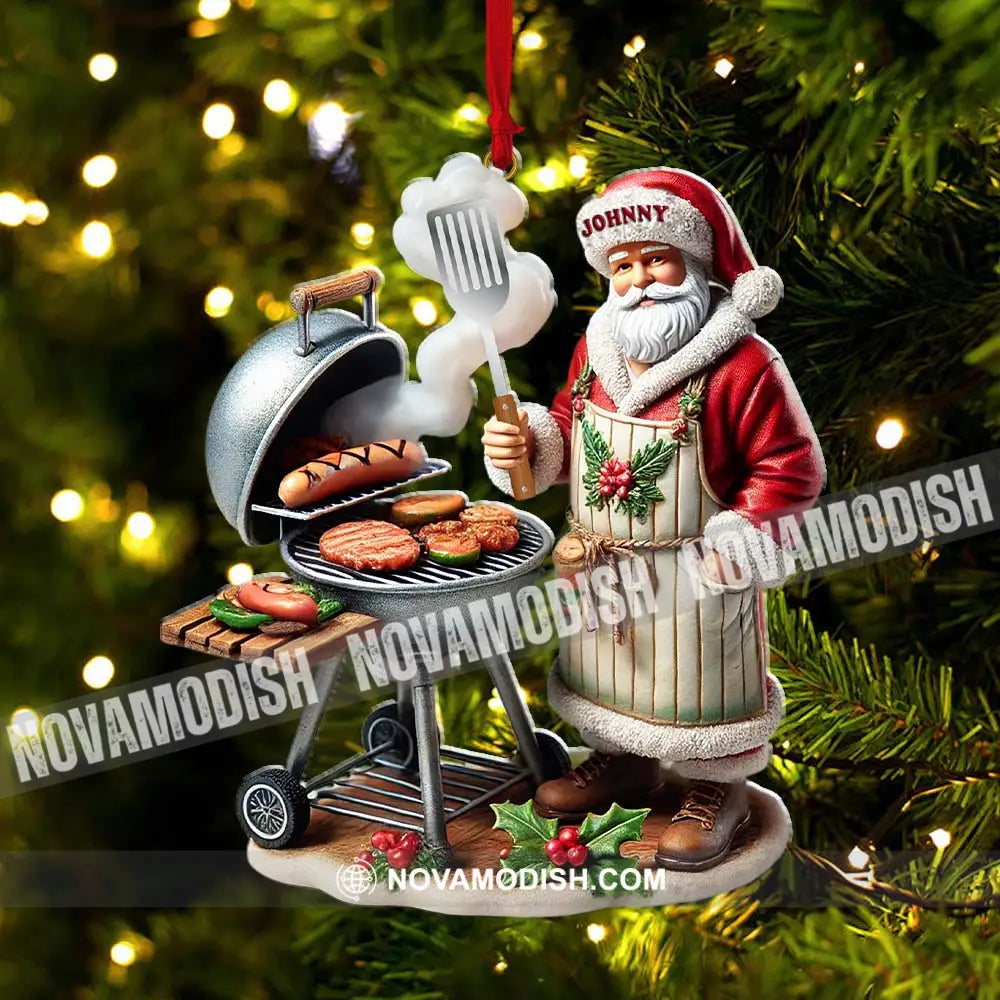 Custom Name Santa Grill Ornament Christmas Gift