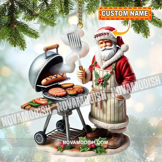 Custom Name Santa Grill Ornament Christmas Gift