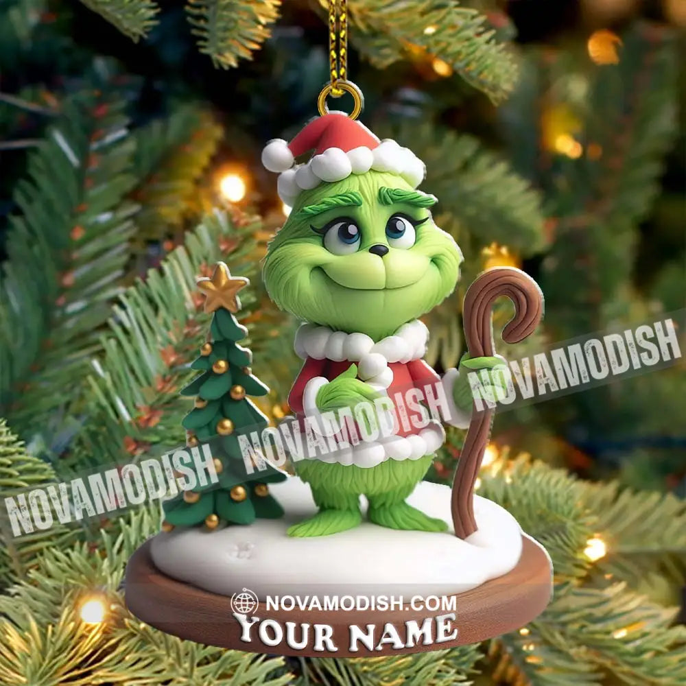 Custom Name Santa Grinch Ornament Christmas Decoration