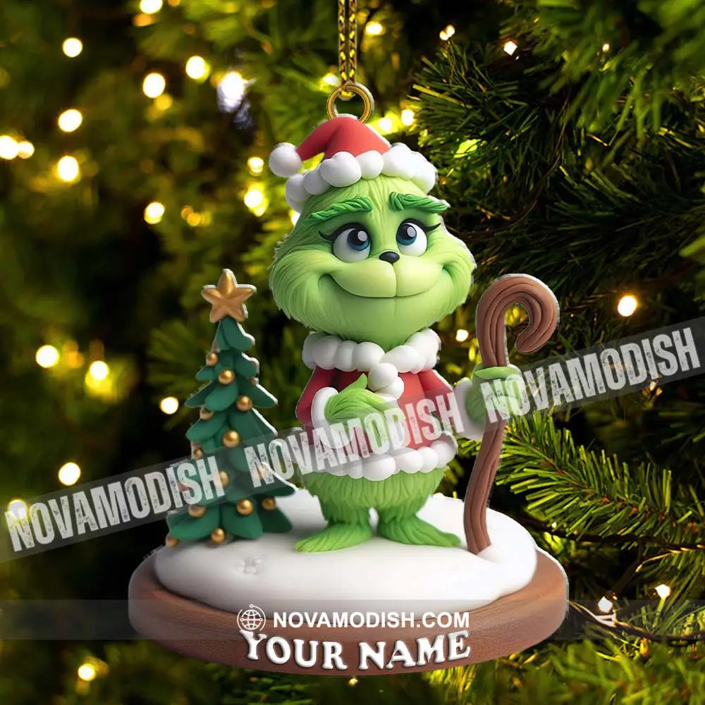 Custom Name Santa Grinch Ornament Christmas Decoration