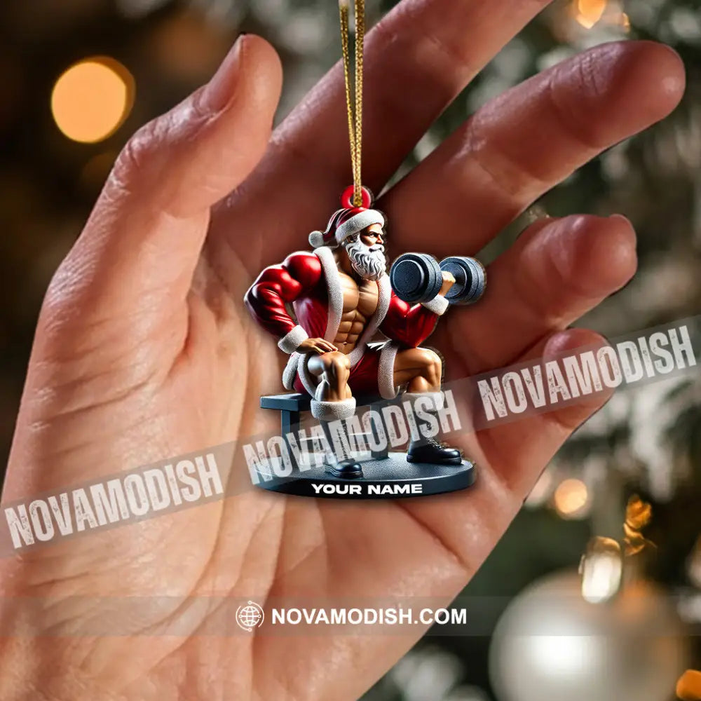 Custom Name Santa Gym Ornament Gymnastics Christmas Gift