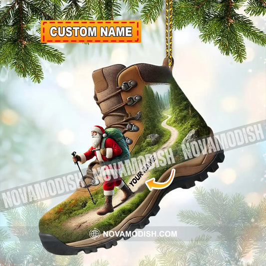 Custom Name Santa Hiking Ornament Lover Christmas Gift