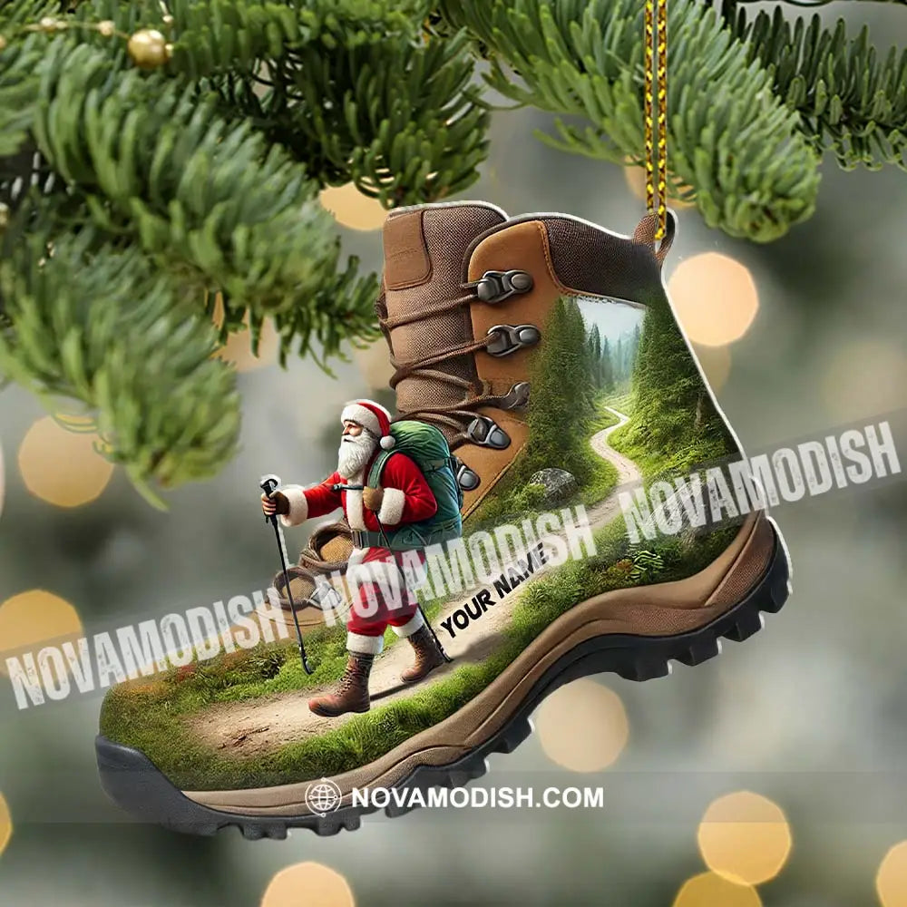 Custom Name Santa Hiking Ornament Lover Christmas Gift