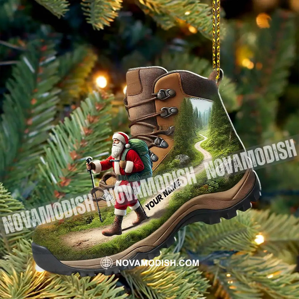 Custom Name Santa Hiking Ornament Lover Christmas Gift