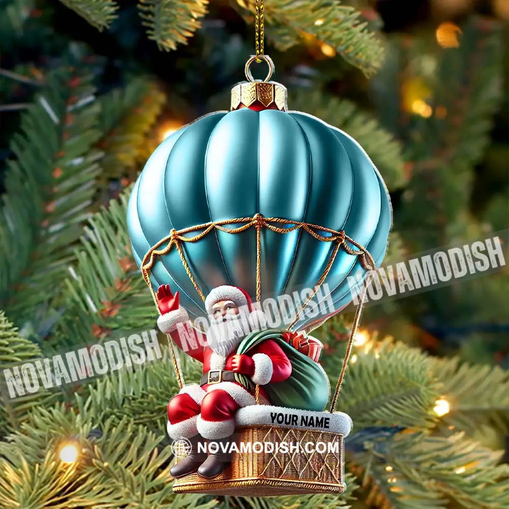 Custom Name Santa Hot Air Balloon Ornament Christmas Gift