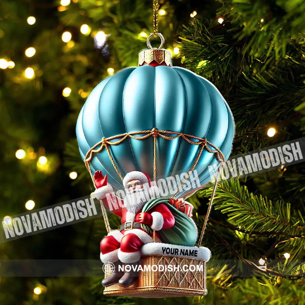 Custom Name Santa Hot Air Balloon Ornament Christmas Gift