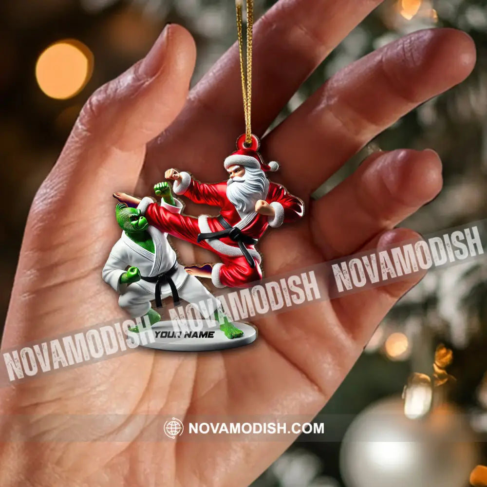 Custom Name Santa Karate Ornament Christmas Gift