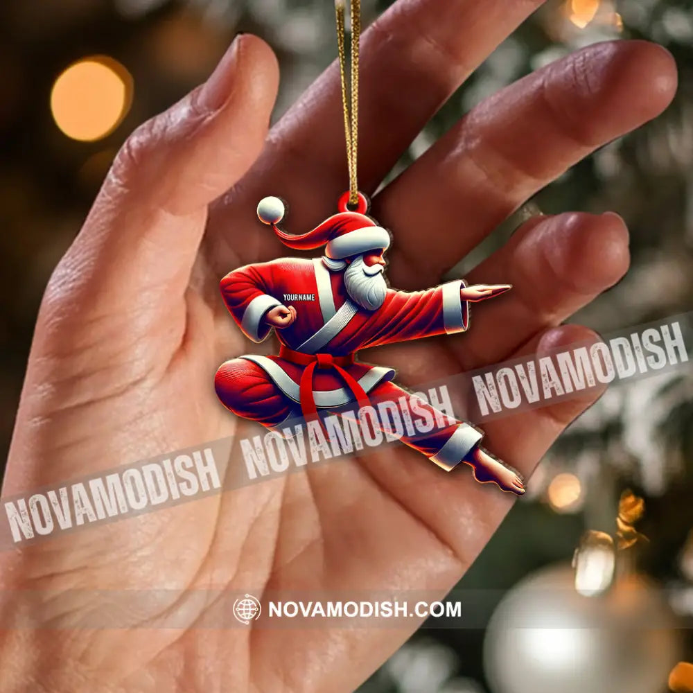 Custom Name Santa Karate Ornament Christmas Gift For Lover