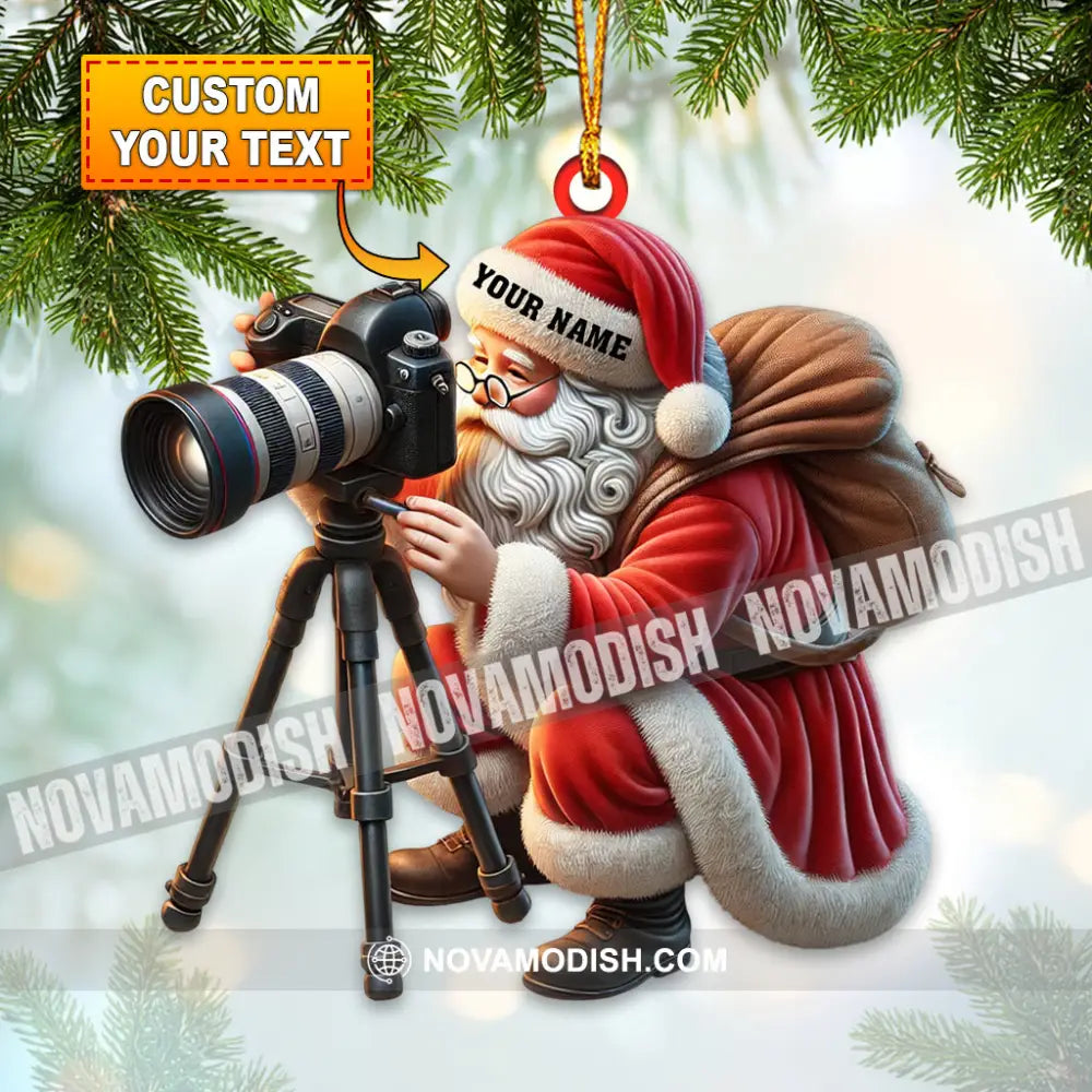 Custom Name Santa Microscope Ornament Love Christmas Decoration