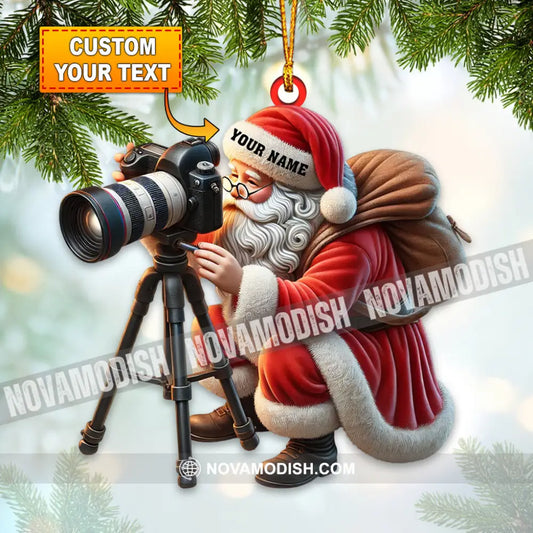 Custom Name Santa Microscope Ornament Love Christmas Decoration