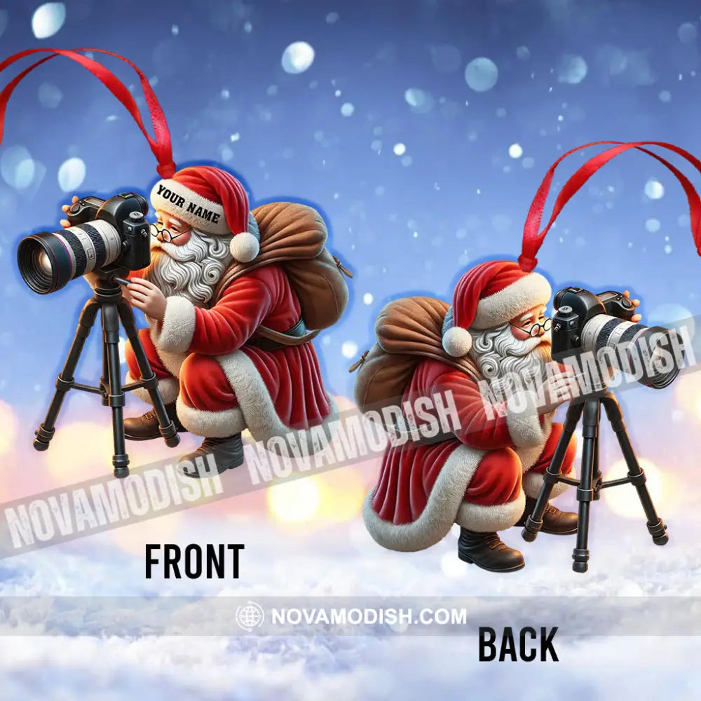 Custom Name Santa Microscope Ornament Love Christmas Decoration