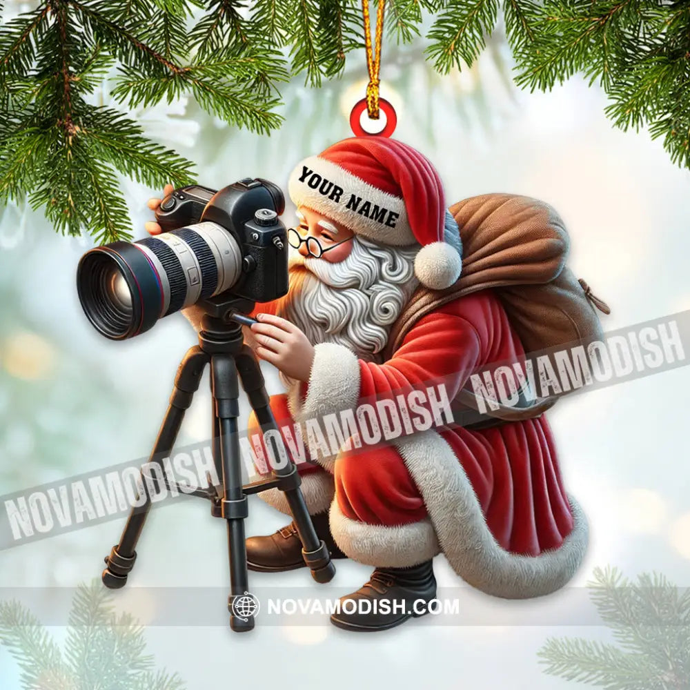 Custom Name Santa Microscope Ornament Love Christmas Decoration 3.54’’ / 1