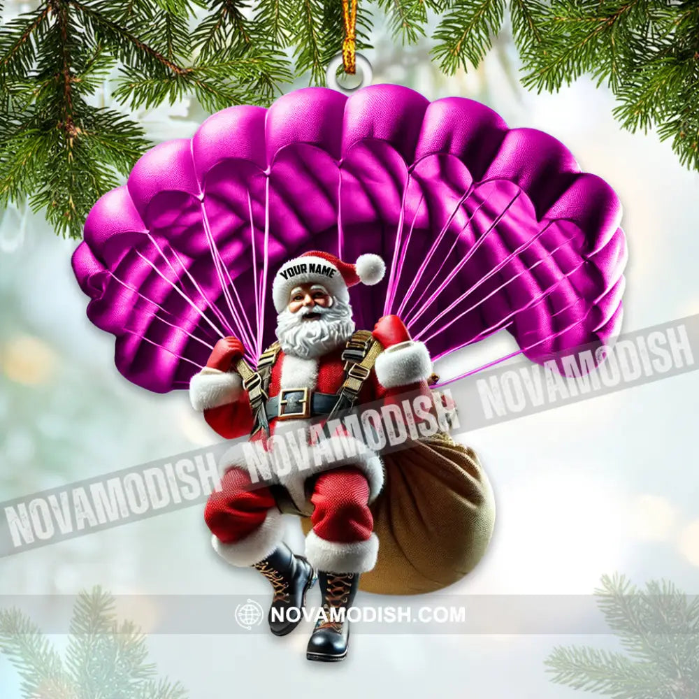 Custom Name Santa Parachute Ornament Christmas Gift