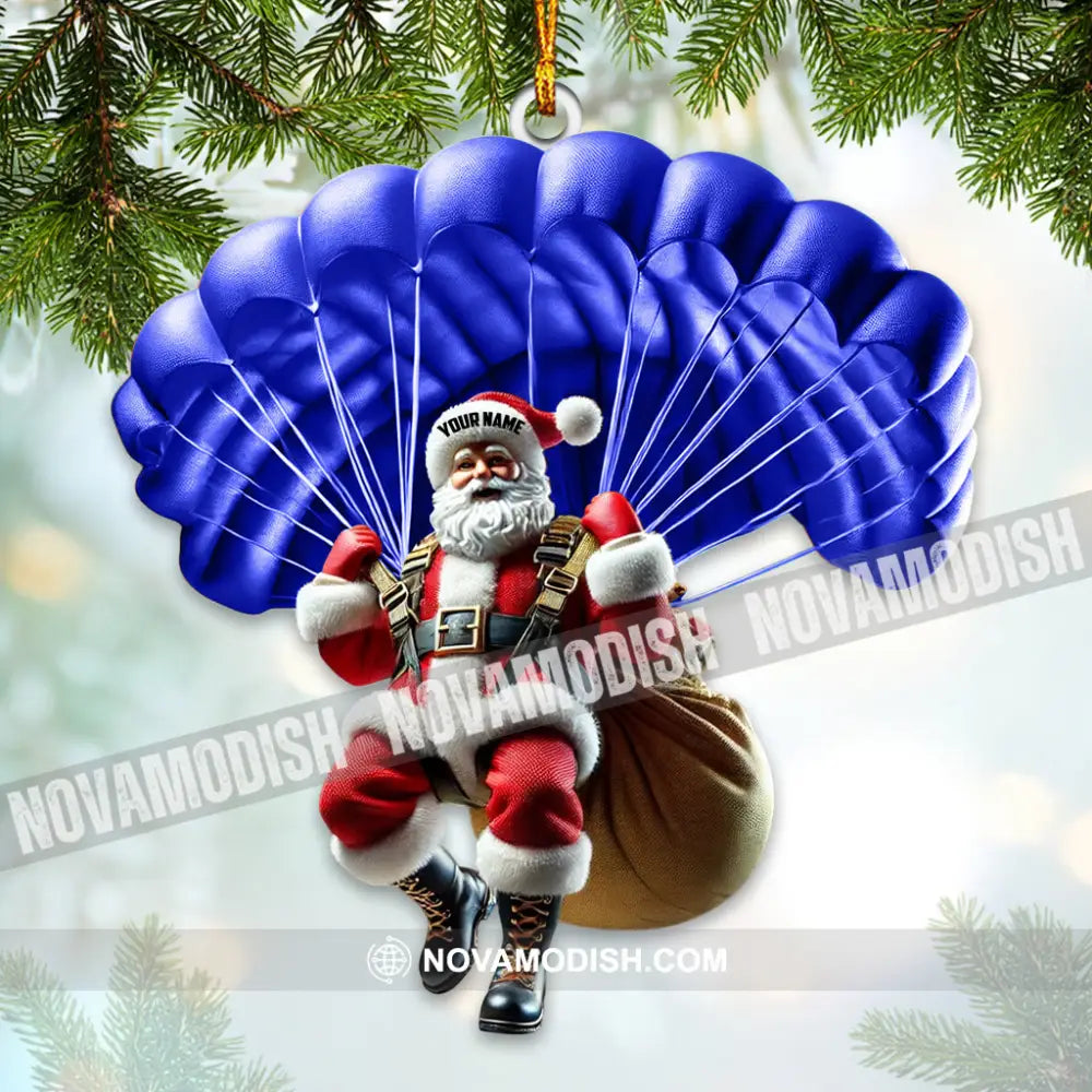 Custom Name Santa Parachute Ornament Christmas Gift