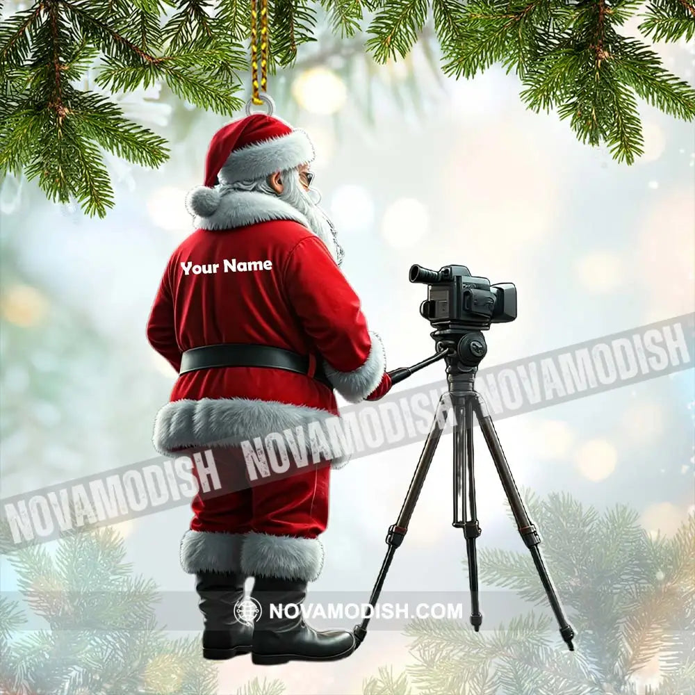 Custom Name Santa Photographer Ornament Christmas Gift 3.54’’ / 1