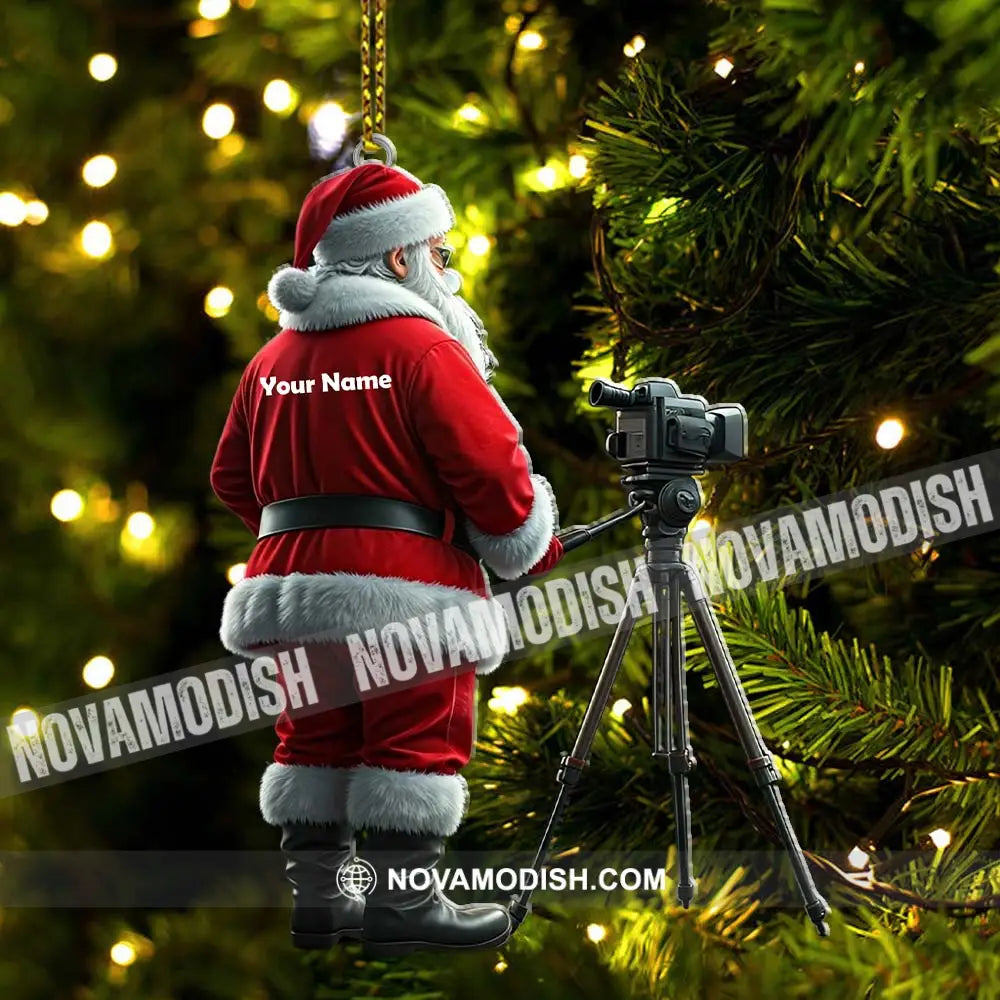 Custom Name Santa Photographer Ornament Christmas Gift