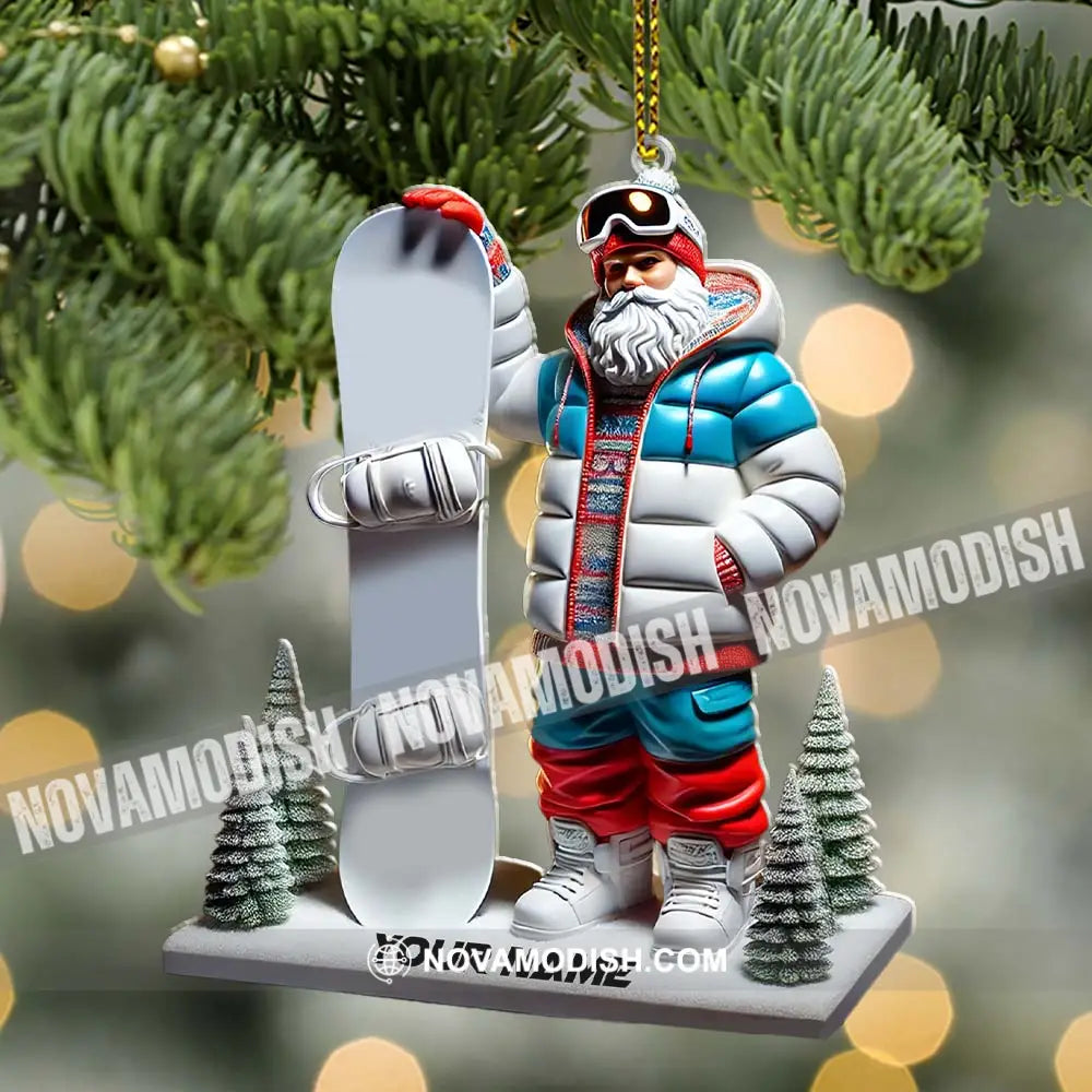 Custom Name Santa Snow Ornament Christmas Gift Decoration