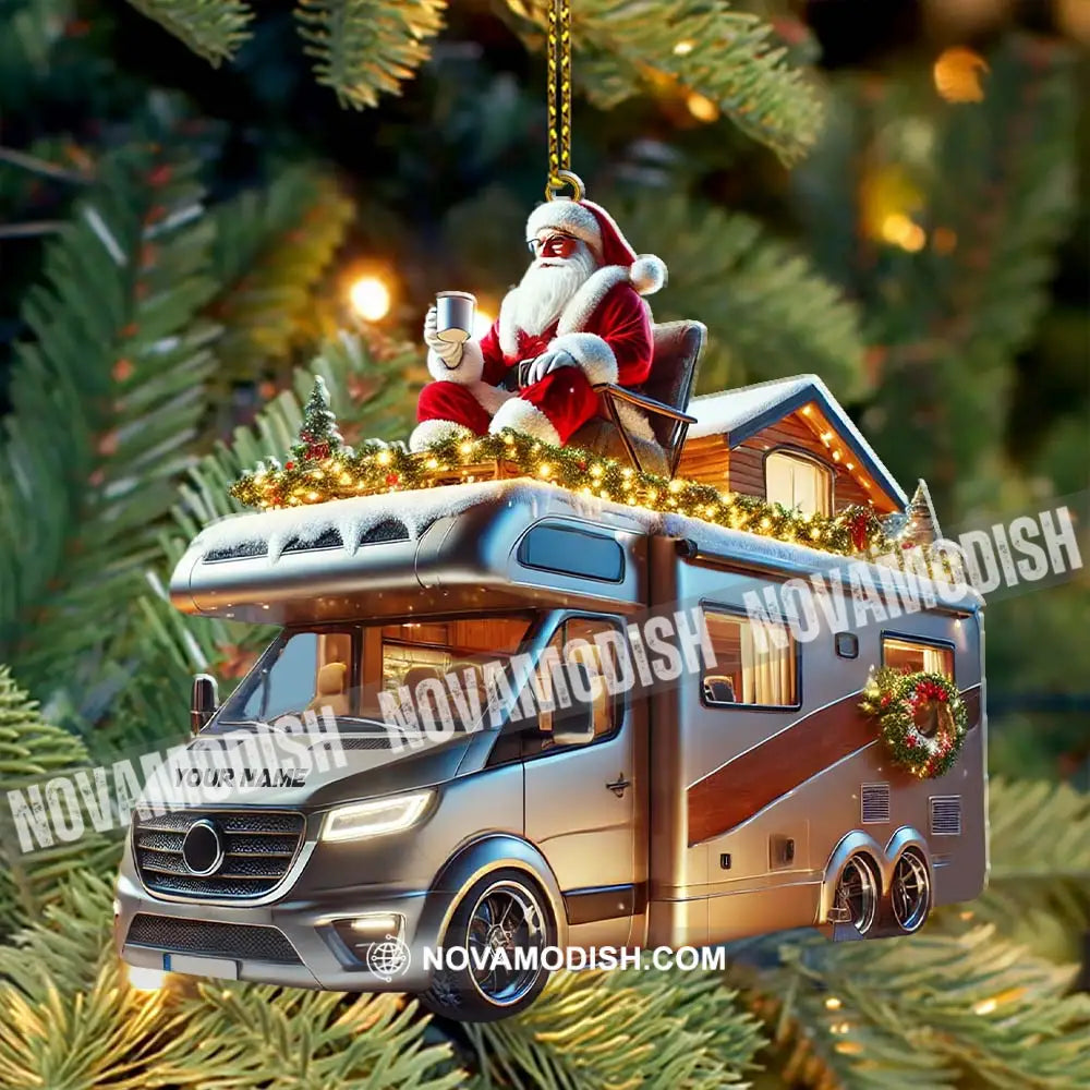 Custom Name Santa Truck Ornament Christmas Gift