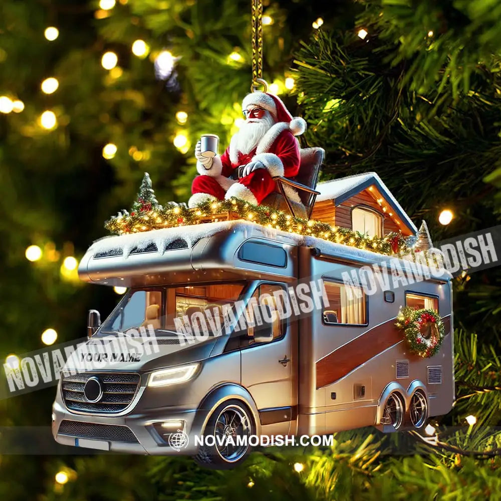 Custom Name Santa Truck Ornament Christmas Gift