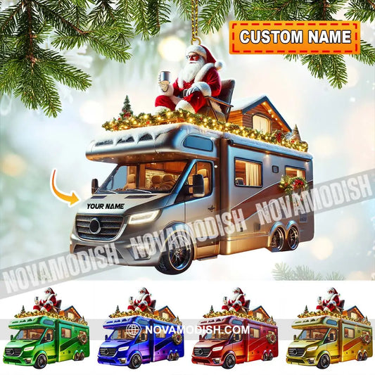 Custom Name Santa Truck Ornament Christmas Gift