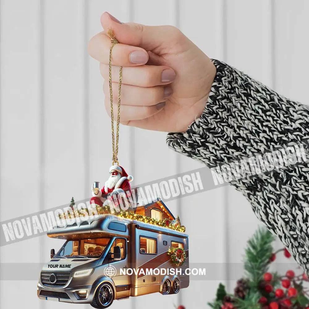 Custom Name Santa Truck Ornament Christmas Gift