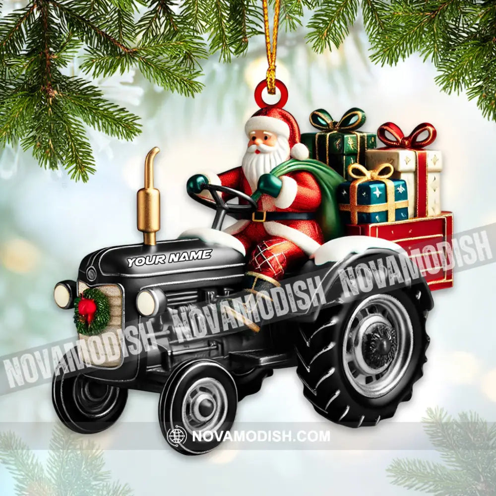 Custom Name Santa Truck Ornament Christmas Gift Decoration 3.54’’ / 1