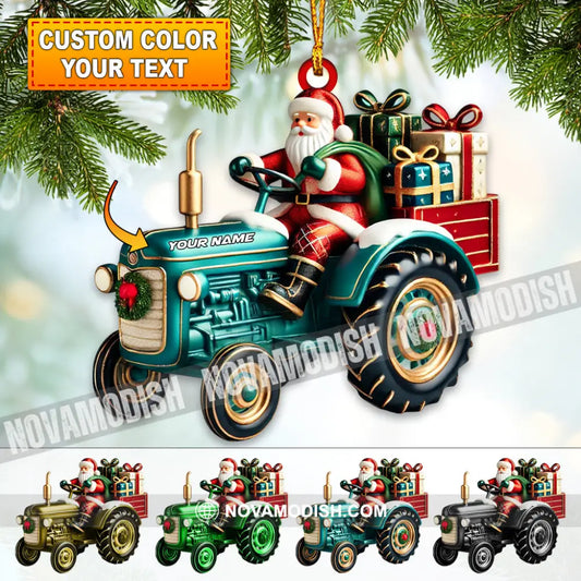 Custom Name Santa Truck Ornament Christmas Gift Decoration