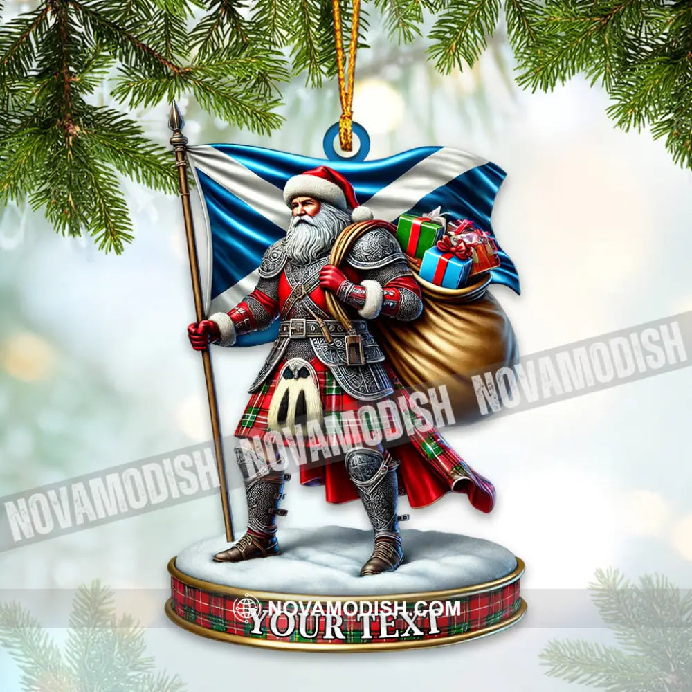 Custom Name Scotland Santa Ornament Christmas Gift For Lover 3.54’’ / 1