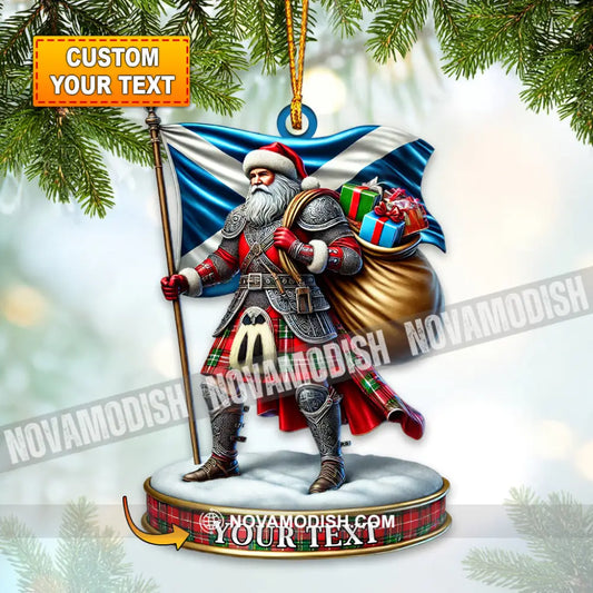 Custom Name Scotland Santa Ornament Christmas Gift For Lover