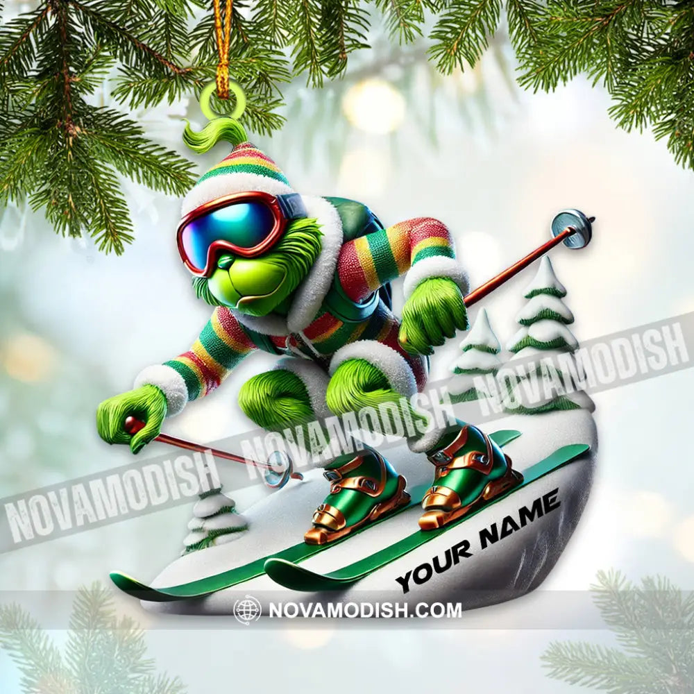 Custom Name Skiing Ornament Lover Christmas Gift 3.54’’ / 1