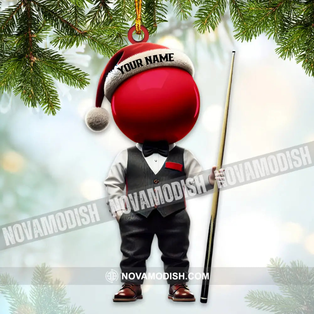 Custom Name Snooker Ornament Lover Christmas Gift 3.54’’ / 1