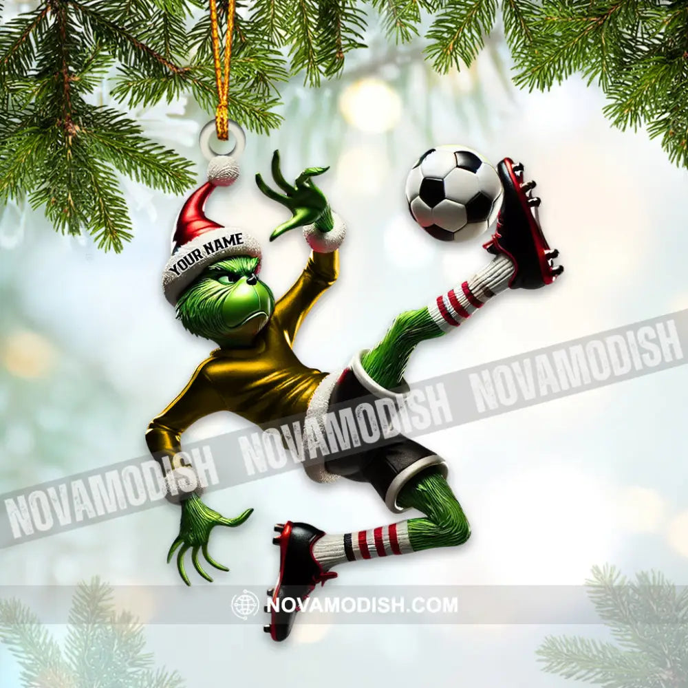 Custom Name Soccer Ornament Christmas Gift Decoration 3.54’’ / 1