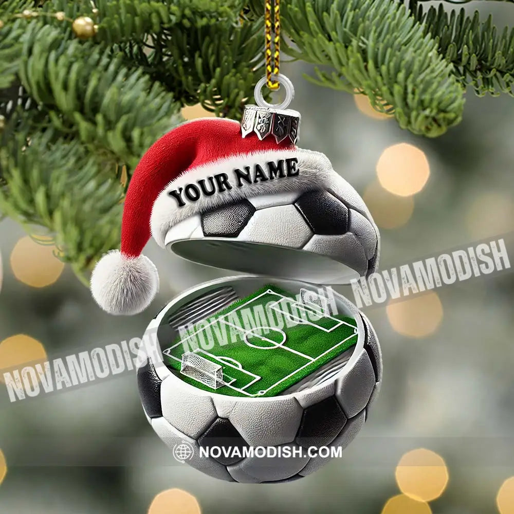 Custom Name Soccer Ornament Christmas Gift For Lover