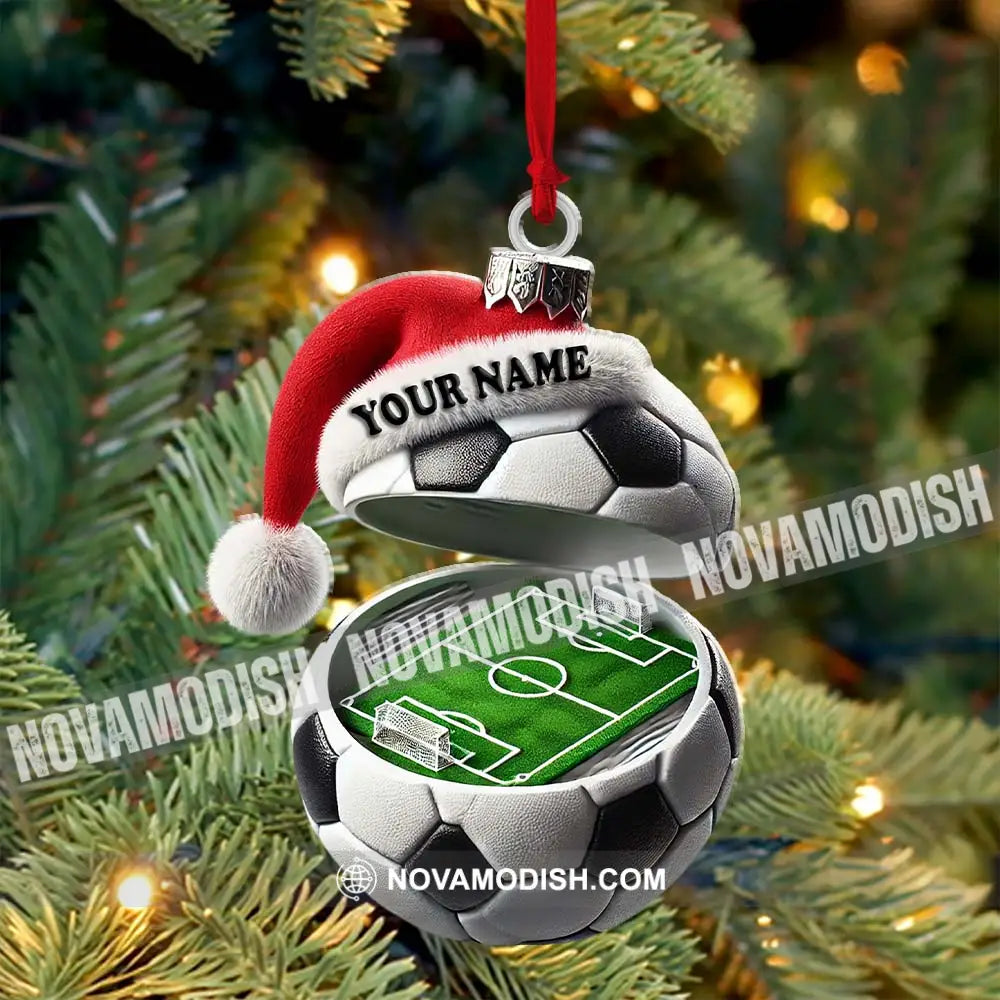 Custom Name Soccer Ornament Christmas Gift For Lover