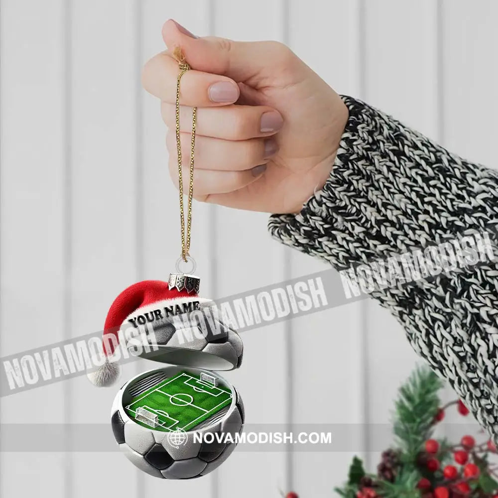 Custom Name Soccer Ornament Christmas Gift For Lover