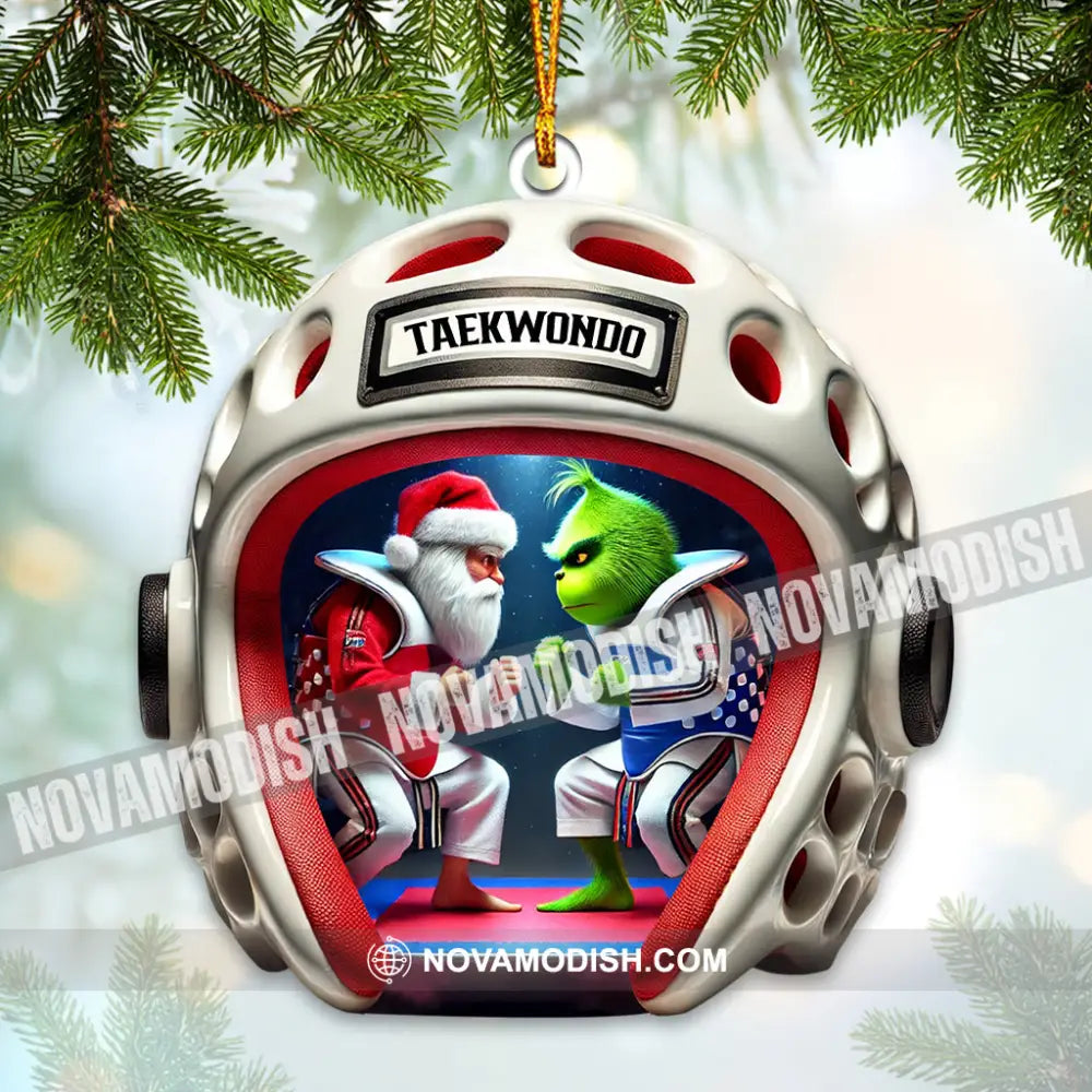 Custom Name Taekwondo Grinch Ornament Lover Christmas Gift 3.54’’ / 1