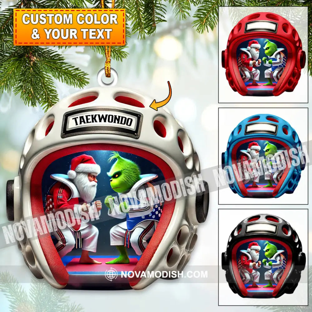 Custom Name Taekwondo Grinch Ornament Lover Christmas Gift